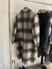 高定版复古格纹拼色大衣 商品缩略图7