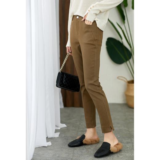 【现货7天】休闲小直筒九分裤女2023春秋修身裤脚小开叉时尚显瘦萝卜裤子 商品图1