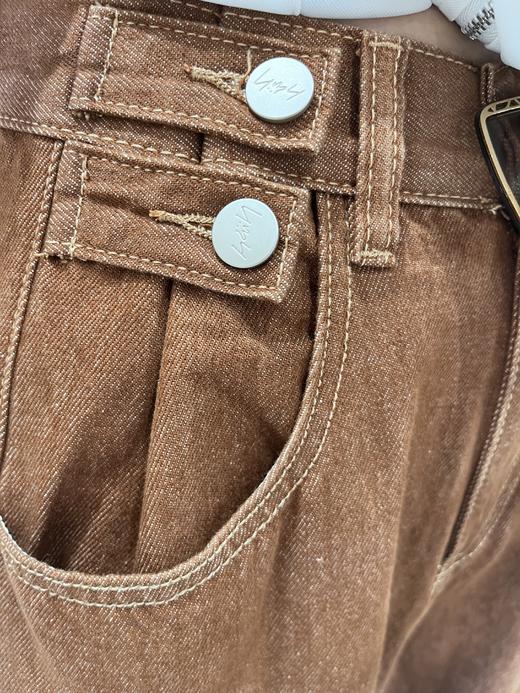LZ3L01 棠梨褐色 100%棉 裤子 商品图4