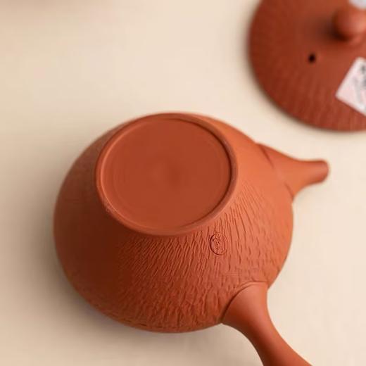 日本进口 常滑烧玉光作刻纹侧把茶壶 商品图6