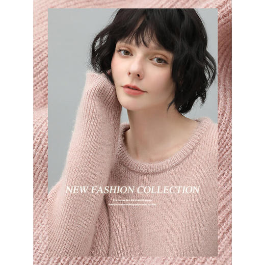 COCOBELLA光泽绒感粗针气质毛衣女云朵软糯加厚针织上衣MZ300 商品图1