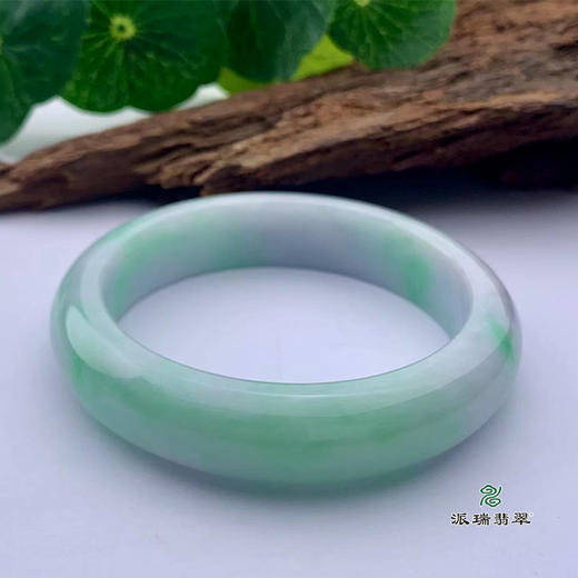 派瑞翡翠 翡翠手镯 糯种 飘花 商品图4