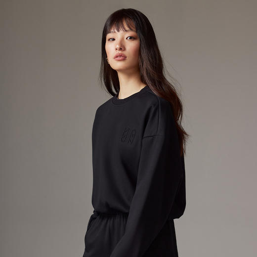 IN AND ON 美拉德印花短款圆领卫衣套装女2023秋季棕色直筒休闲裤 商品图2