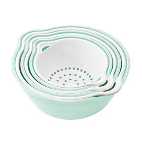 日本进口Fudogiken塑料沥水篮厨房洗菜篮6件套