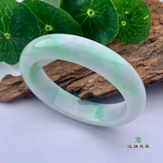 派瑞翡翠 翡翠手镯 糯种 飘花 商品图0