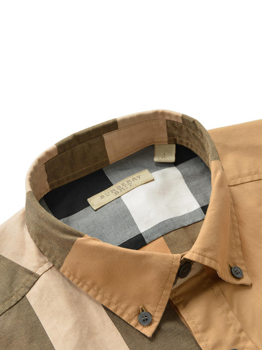 【预定款】Burberry 博柏利 男士大格纹图案经典设计弹力中央开合棉府绸弹棉长袖衬衣 8010213 商品图11