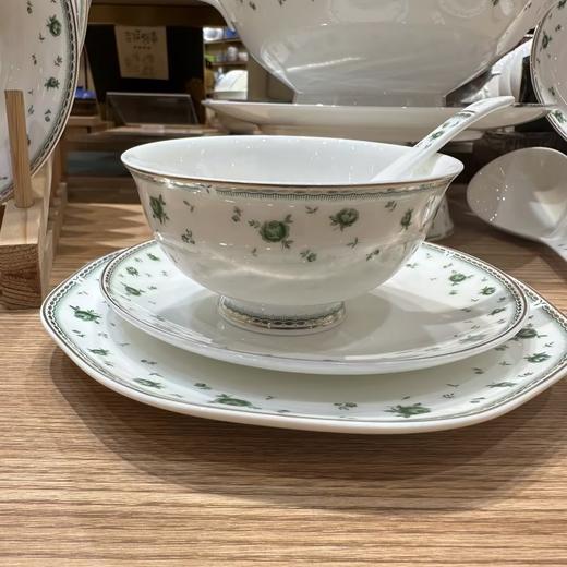 品物攸宜唐山骨瓷 清新绿翡翠10人用42头中式餐具礼品套装 商品图1