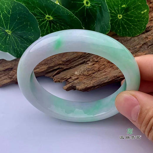 派瑞翡翠 翡翠手镯 糯种 飘花 商品图3