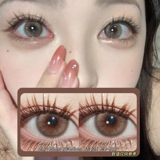 SummerBaby月抛·香槟奶咖·14.5mm(着色参考13.7mm) 0-800度(有525/575)·(注：自身瞳孔大的宝宝可能会遮瞳 介意勿拍 拍下默认为能接受 遮瞳没有售后) 商品图0