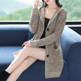 2023年新款宽松长袖针织中长款披肩大码开衫外套CC-XX-3581