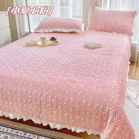 【可水洗可机洗 给予你四季贴心陪伴】秋冬夹棉牛奶绒床盖三件套卡通加厚水晶绒床盖绗缝盖毯