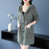 2023年新款宽松长袖针织中长款披肩大码开衫外套CC-XX-3581 商品缩略图1