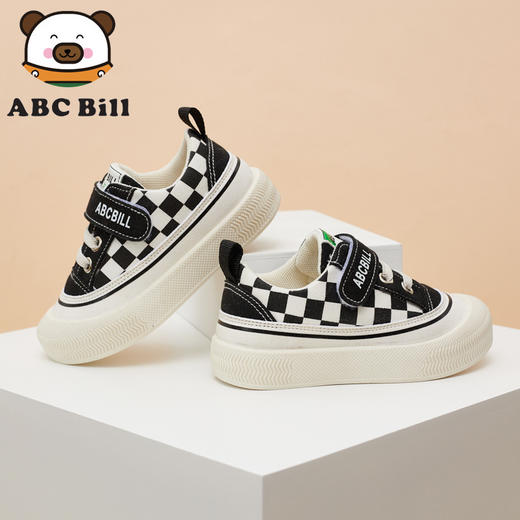 【英伦格帆布鞋】新品秋冬儿童格子帆布鞋 男女童幼儿园软底学步鞋超软橡胶大底 商品图1