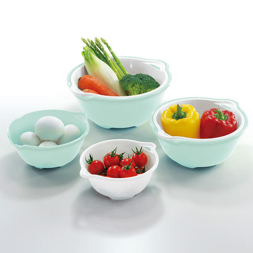 日本进口Fudogiken塑料沥水篮厨房洗菜篮6件套 商品图4