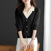2023年秋季新款女装假两件拼接纯色减龄洋气别致针织衫 商品缩略图4