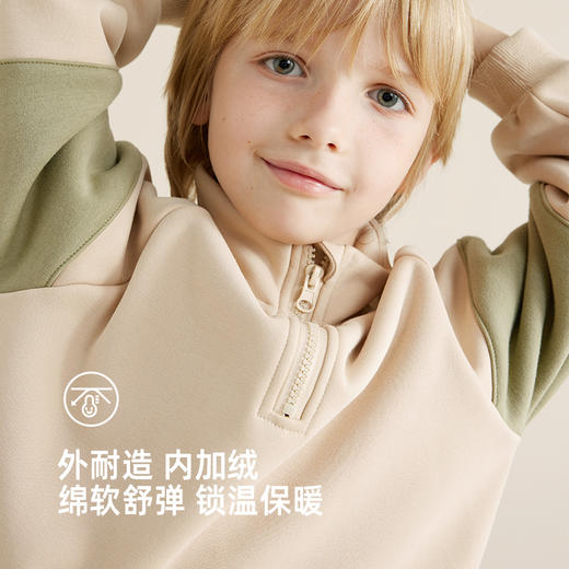 【防寒保暖摇粒绒】美式立领加绒卫衣套装PQTZ2303 商品图4