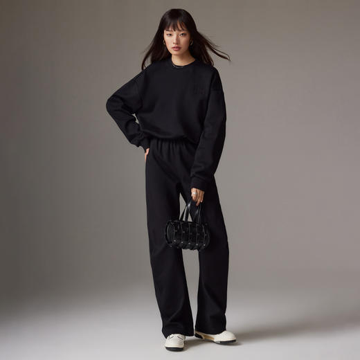 IN AND ON 美拉德印花短款圆领卫衣套装女2023秋季棕色直筒休闲裤 商品图1