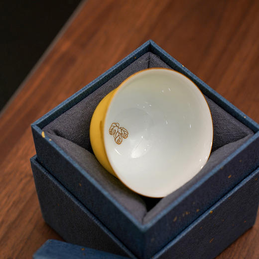 自慢堂 描金葫芦杯 鹅黄釉 陶瓷茶杯高档个人专用功夫茶杯品茗杯 商品图3