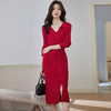 CC-22-8249小香风polo领针织连衣裙女装秋季2023新款法式修身内搭显瘦长裙子 商品缩略图2