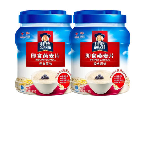 2罐装【直发】桂格即食燕麦片1000g*2罐装 桶装经原味燕麦营养谷物早餐代餐麦片营养藕粉零食袋装麦片 商品图4