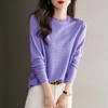 2023春装新款紫色蕾丝针织打底衫女长袖薄款气质内搭毛衣上衣 商品缩略图1
