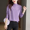 2023春秋薄款女蕾丝花边领套头针织内搭打底衫 商品缩略图1