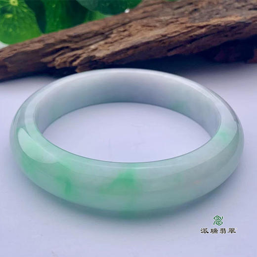 派瑞翡翠 翡翠手镯 糯种 飘花 商品图3