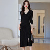 CC-22-8249小香风polo领针织连衣裙女装秋季2023新款法式修身内搭显瘦长裙子 商品缩略图3