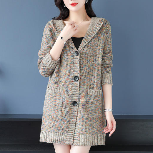 2023年新款宽松长袖针织中长款披肩大码开衫外套CC-XX-3581 商品图8