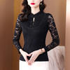 DD-蕾丝打底衫女2023冬季新款唐装立领黑色洋气秋冬加绒保暖内搭上衣 商品缩略图0