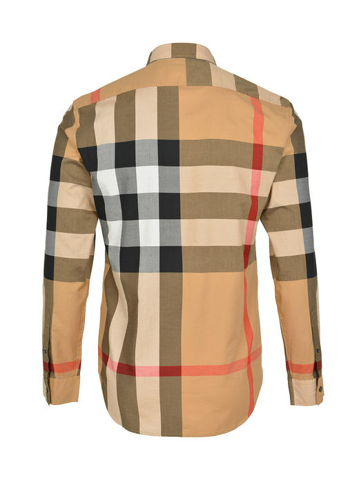 【预定款】Burberry 博柏利 男士大格纹图案经典设计弹力中央开合棉府绸弹棉长袖衬衣 8010213 商品图3