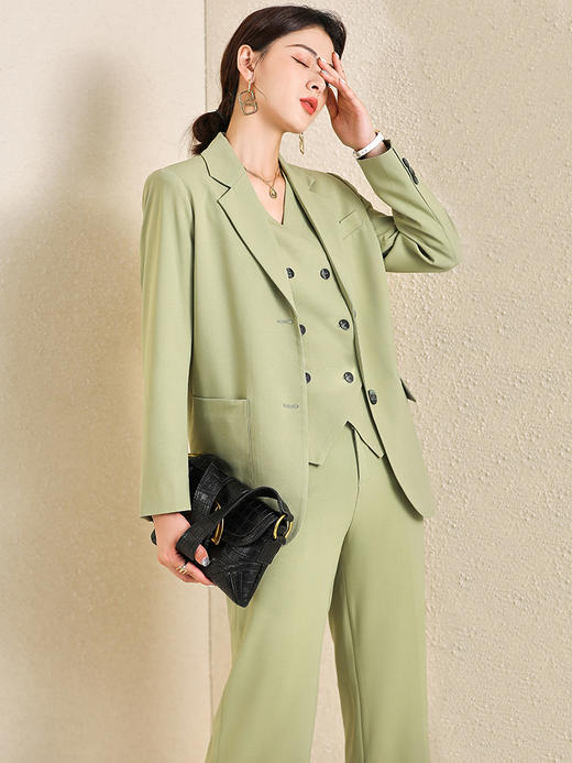 IWY/绿色高端西装套装女秋季长袖薄款西服秋装时尚减龄洋气OL工作服ACPM196 商品图1