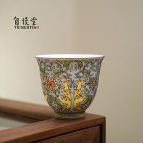 自慢堂 重工西花 清风杯 陶瓷茶杯高档个人专用功夫茶杯品茗杯