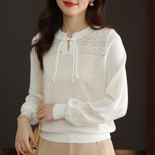 2023年秋季新款复古针织衫宽松气质外搭内搭上衣 商品图2