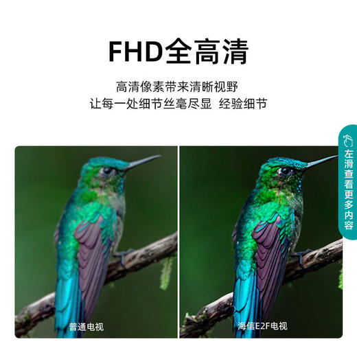 海信电视 43E2F 43英寸全高清智能投屏Unibody悬浮全面屏 家用网络液晶平板教育电视机 商品图3