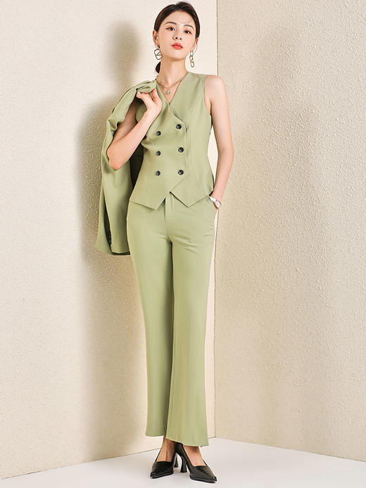 IWY/绿色高端西装套装女秋季长袖薄款西服秋装时尚减龄洋气OL工作服ACPM196 商品图2