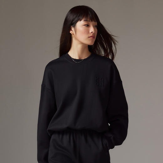 IN AND ON 美拉德印花短款圆领卫衣套装女2023秋季棕色直筒休闲裤 商品图3