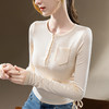 薄款打底衫女，新款欧货女装纯色圆领长袖t恤收腰内搭抽绳上衣SG-DY331997 商品缩略图3