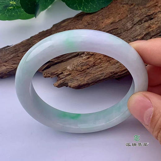 派瑞翡翠 翡翠手镯 糯种 飘花 商品图3