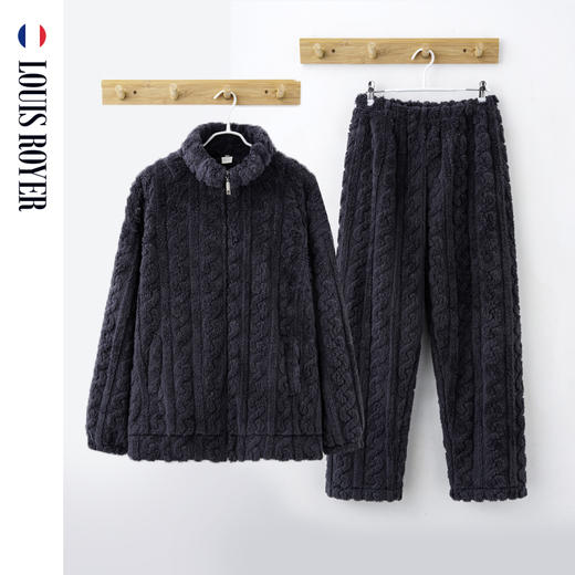 【已下架】LOUIS ROYER/利蜂 情侣长袖拉链款家居服舒适休闲套装[福利品] 商品图4