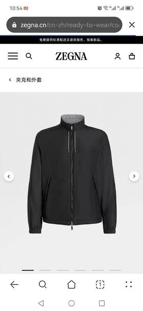 杰尼亚秋冬新款两面穿拉链夹克