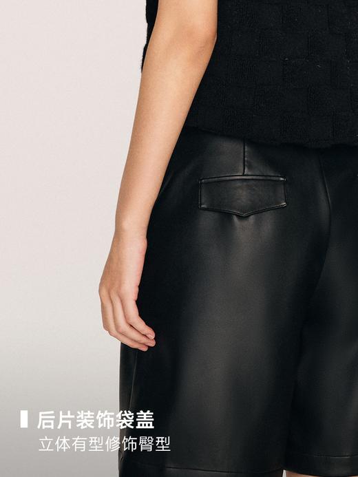 A字廓形 免洗pu小羊皮质感短裤FB467523O 商品图7