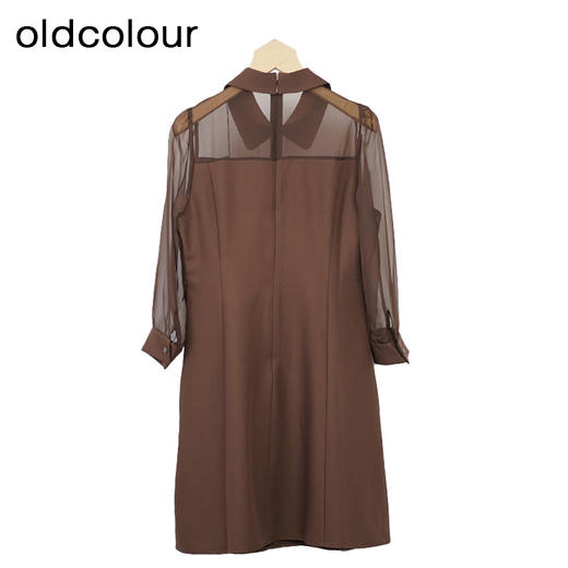 oldcolour网纱小黑裙秋季新款蕾丝拼接A字显瘦连衣裙O31102158 商品图3