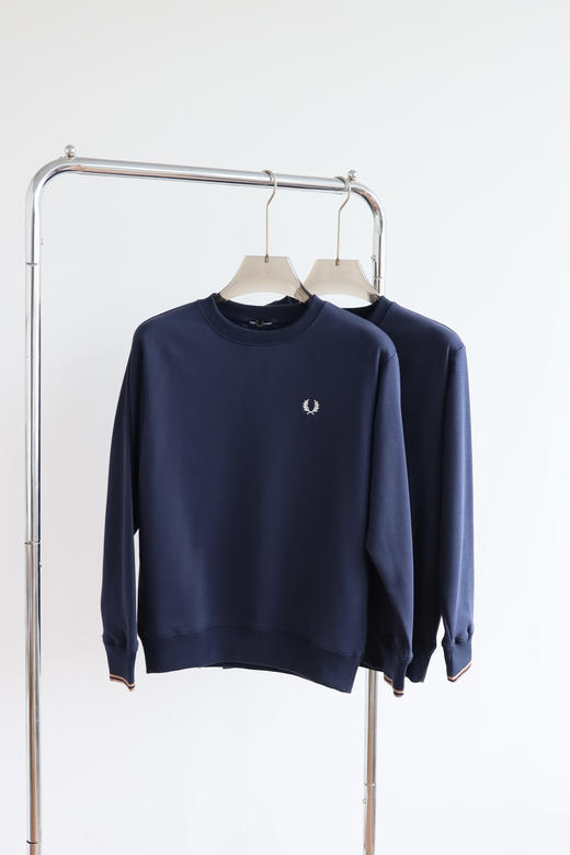 F.P 薄毛圈 拼色袖口 圆领卫衣 WY736 商品图2