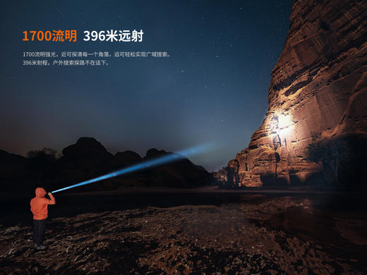 Fenix PD36R V2.0 强光远射USB直充手电筒户外运动1700流明小直筒 商品图2