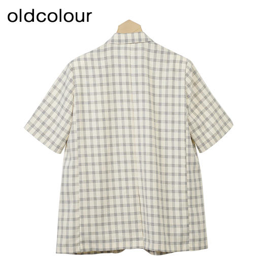 oldcolour格子西装外套秋季新款休闲百搭短袖上衣女GO31048888 商品图1