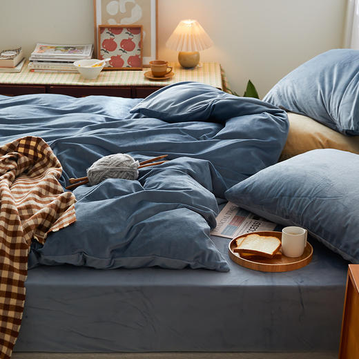 【天鹅绒纯色四件套】天鹅绒四件套加厚保暖绒布四件套纯色法兰绒四4件套 商品图7
