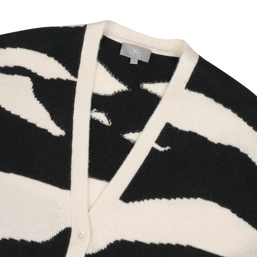 东黎 • 山羊绒女士秋季ADF嵌花V领开衫 3481 商品图2