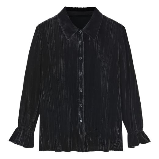 重磅真丝丝绒 立体褶皱衬衫FJ475123O 商品图8