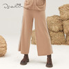 疗愈羊绒| 羊绒抽绳针织阔腿裤SJF95K529K 商品缩略图0